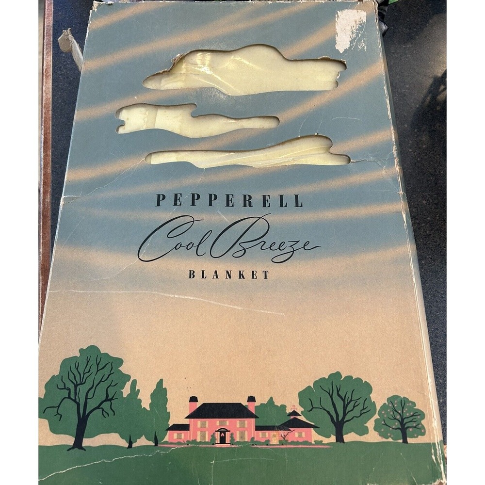 New Pepperell Blanket Wool Rayon Yellow Satin Binding MADE IN‎ USA w/box 70"x90"
